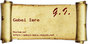Gebei Imre névjegykártya